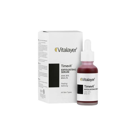 سرم لایه بردار قوی ویتالیر مدل تایم ویت حاوی AHA 30% و BHA 2%