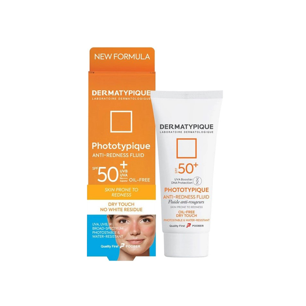 فلوئید ضد آفتاب و ضد قرمزی بی رنگ درماتیپیک مدل فتوتیپیک با SPF50+