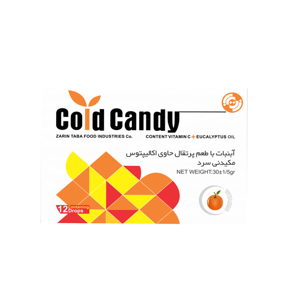 آبنبات سرد زرین تابا 12 عددی با طعم پرتقال