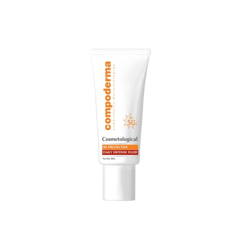 فلوئید ضد آفتاب بی رنگ کمپودرما مدل ری پروتکتیو مناسب برای پوست خشک با SPF50