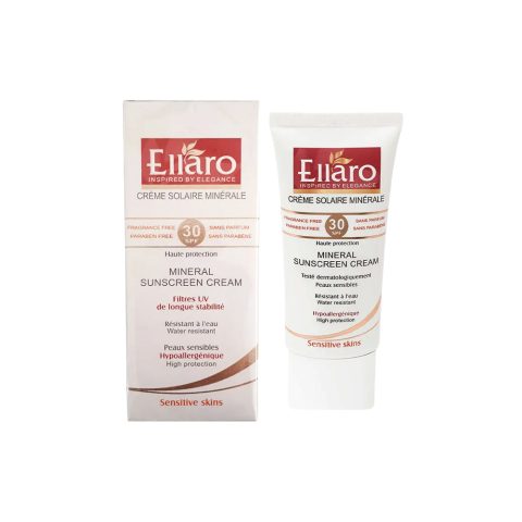 کرم ضد آفتاب بی رنگ الارو مدل مینرال مناسب برای پوست خیلی حساس با SPF30